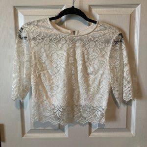 White lace crop top